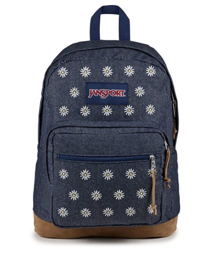 JanSport Right Pack Backpack in Embroidered Denim Dark