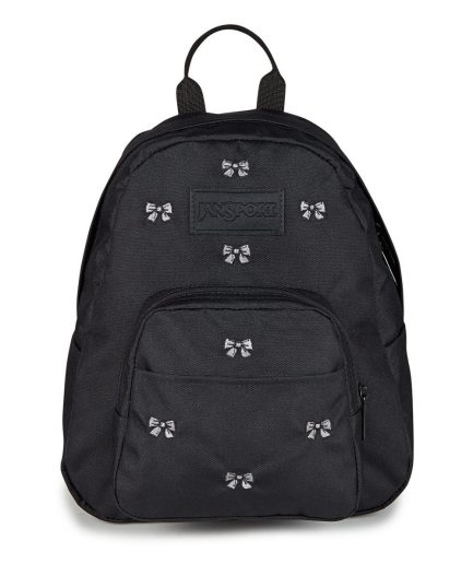 JanSport Half Pint Mini Backpack in Embroidered Bows Black