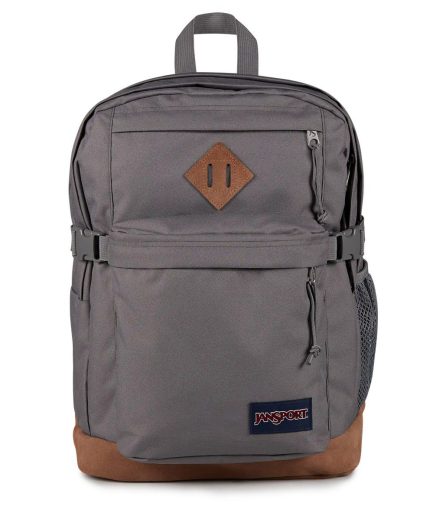 JanSport Suede Campus Backpack in Graphite Grey